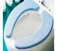 Shein 2 piezas de Funda para asiento de inodoro de poliéster lavable y suave al tacto, acolchada y cómoda, fácil de instalar, accesorios universales para el