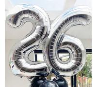 Shein 2 piezas de Globos de helio gigantes de lámina de plata de aproximadamente 40 pulgadas (101,6 cm), globos grandes con números, adecuados para fiesta d