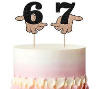 Shein 2 piezas Decoración de Pastel Seis Siete - Decoración de Pastel de Cumpleaños Divertida 6 7 - Adecuado para Fiesta de Cumpleaños, Suministros de Decor