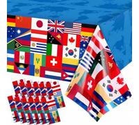 Shein 2 Piezas Decoraciones de Banderas Internacionales del Mundo Banderín de Países Cartel de Porche Bandera de País Suministros para Fiestas de Fútbol Eve