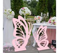 Shein 2 piezas Decoraciones de mariposa de madera grandes, Artesanía de mariposa de madera, Piezas decorativas de madera, Decoración para cumpleaños y bodas