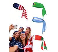 Shein 2 piezas Diadema con bandera de la Copa del Mundo, diademas de animación con banderas de EE. UU. / México / Argentina / Brasil, adecuadas para eventos
