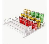 Shein 2 piezas Dispensador de latas de bebida, organizador de botellas y latas para refrigerador con estantes duales mejorados y clips de posicionamiento, a