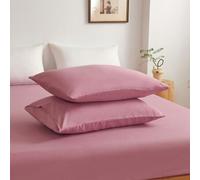 Shein 2 piezas Fundas de almohada de color rosa pálido ultra suaves, ligeras & transpirables, cierre de sobre, fundas de almohada de unicolor, adecuadas par