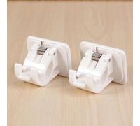 Shein 2 piezas Ganchos de resorte adhesivos y fuertes, soporte de varilla de cortina montado en la pared para dormitorio, sala de estar, etc., accesorios de