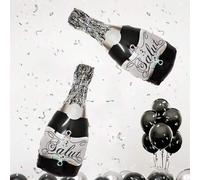Shein 2 piezas Globos con forma de botella de champán hechos de película de poliéster, adecuados para fiestas de cumpleaños, aniversarios de boda, fiestas c