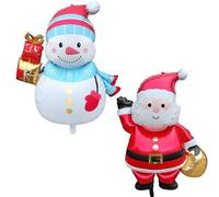 Shein 2 piezas Globos de papel de aluminio con forma de Papá Noel y muñeco de nieve, globos para fiesta de Navidad, Año Nuevo 2027, decoraciones navideñas p