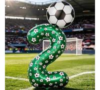 Shein 2 piezas Globos de papel de aluminio con patrón de fútbol verde de 40 pulgadas con números del 0 al 9 + 1 globo con forma de balón de fútbol de 18 pul