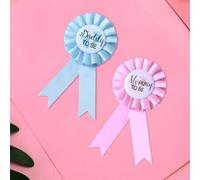 Shein 2 piezas Insignia de Pin para papá y mamá en color rosa y azul, para celebración