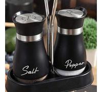Shein 2 piezas Juego de salero y pimentero, botellas de vidrio para condimentos, lindos frascos para condimentos, adecuados para picnic y barbacoa al aire l