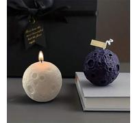 Shein 2 PIEZAS Moldes de Vela 3D Luna & Tierra, Moldes de Silicona para Jabón de Artesanía Planetaria, Moldes de Cera Aromática de Luna, Resina, Yeso DIY He