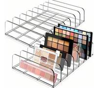 Shein 2 piezas Organizador de paleta Caja de almacenamiento de cosméticos de gran capacidad Soporte de exhibición para tocador Organizador con cajón divisor