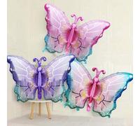 Shein 2 piezas/Paquete Globos de Mariposa de Color Degradado, Globos para Fiesta de Cumpleaños, Decoración de Festival de Globos de Mariposa de Dibujos Anim
