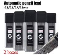 Shein 2 piezas/Paquete Minas de Lápiz Mecánico 2B de Alta Capacidad 0.3/0.5/0.7/0.9mm Escritura Suave Menos Rotura Ideal para Bocetos Dibujo Escritura Diari