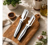 Shein 2 piezas Pelador de verduras multifunción para cocina, nuevo pelador de acero inoxidable 2026 con mango de acero inoxidable y abridor de botellas, pel