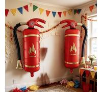 Shein 2 piezas Película de globo de bomba de fuego de 29.92 pulgadas, perfecto para fiesta con tema de llamas, fiesta de cumpleaños, juego de globos de dibu