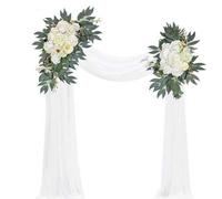 Shein 2 piezas/Set - Flores para arco de boda, flores blancas artificiales para boda, adecuadas para decoración de cartel de bienvenida y área de ceremonia