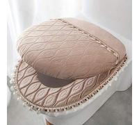 Shein 2 piezas/Set Tapa de asiento de inodoro acolchada, Cojín de asiento de inodoro universal, Para uso en todas las estaciones, Tapa de asiento de inodoro