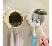Shein 2 piezas Soporte lindo para cepillo de dientes de astronauta, diseño de traje espacial, organizador de cepillo de dientes eléctrico sin perforación pa
