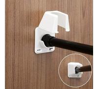 Shein 2 piezas Soportes ajustables para barra de cortina sin taladro, ganchos de pared de plástico, adecuados para cortina de ducha/cortina de puerta/barra