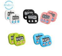 Shein 2 piezas Temporizador de cocina digital, 5 opciones de color, cuenta regresiva de 99 minutos, pantalla LCD, ajuste de minutos/segundos, inicio/parada/