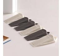 Shein 2 piezas Tope de puerta inferior, cuña de goma para cerrar la brecha de la puerta, resistente y apilable, adecuado para puertas pesadas con alfombra