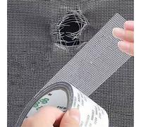 Shein 2 rollos de cinta autoadhesiva de reparación de tela mosquitera, cinta impermeable de reparación de tela mosquitera, pegatinas desechables para rejill