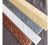 Shein 2 rollos de tiras decorativas de espuma flexible autoadhesivas, moldura decorativa de pared 3D, zócalo, borde de marco de puerta, decoración de pared