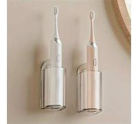Shein 2 soportes autoadhesivos para cepillo de dientes eléctrico, soporte para cepillo de dientes eléctrico, estante de almacenamiento para baño montado en