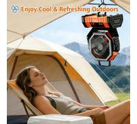 Shein 2 ventiladores recargables USB de alta capacidad de 10000mAh para acampada, con control remoto, circulador de aire portátil, cabezal ajustable 270°, b