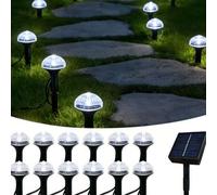 Shein 20/10 piezas Luces solares LED en forma de seta, alimentadas por energía solar, 8 modos de iluminación, enchufe y juego, estaca para el suelo, adecuad