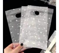 Shein 20/100/200 piezas Bolsas de regalo con patrón de estrella esmerilada, bolsas de mano creativas, bolsas pequeñas para empaquetar regalos DIY, adecuadas