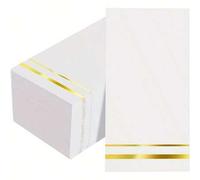 Shein 20/40/100 piezas de servilletas de papel largas con estampado de lámina blanca y dorada, servilletas elegantes para cena, toallas para invitados y toa