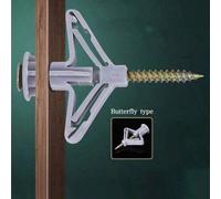 Shein 20/40/80 piezas Anclajes de pared huecos grises, Anclajes de expansión de mariposa sin tornillos, Tornillos para paneles de yeso, Tapones adecuados pa
