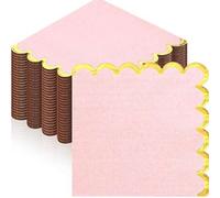Shein 20/40/80 piezas de servilletas de cóctel recortadas con acentos de lámina de oro, servilletas desechables recortadas de papel para suministros de fies