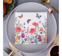 Shein 20/40 Paquete de Servilletas de Cóctel con Flores/Diseños Florales Desechables para Fiestas, Servilletas de Papel para Invitados de Verano/Servilletas