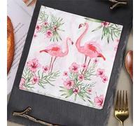 Shein 20/40 piezas de servilletas de papel de seda con diseño de flamencos rosas, servilletas desechables tropicales y coloridas, suministros para fiestas d