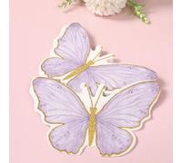 Shein 20/40 piezas Servilletas decorativas con mariposas moradas para fiesta, servilletas desechables con patrón de mariposas rosas elegantes para fiesta, s
