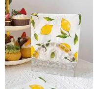 Shein 20/40 piezas Servilletas gruesas de 3 capas con estampado de limón, tamaño 25x25cm, adecuadas para decoración de fiestas de cumpleaños, mantel con est