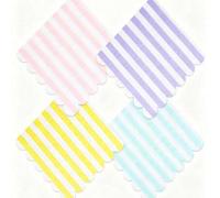 Shein 20/50/100 piezas de servilletas de papel desechables con rayas de colores macaron, servilletas decorativas para fiesta de cumpleaños, baby shower, dec