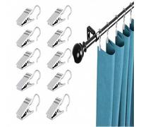 Shein 20/50/100 piezas Ganchos de cortina de acero inoxidable reforzados, Clips para cortina de ducha, Adecuado para exhibición comercial, Decoración del ho