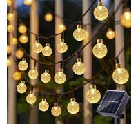 Shein 20/50/100 piezas Luces solares de bola de cristal LED, 8 modos, opciones de blanco cálido/blanco frío/cambio de color, resistente al agua, decoración