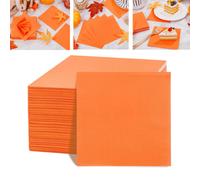 Shein 20/50/100 piezas Servilletas naranja y servilletas de cóctel naranja - Servilletas desechables naranja para cena y postre - Servilletas de papel naran