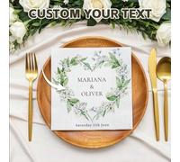 Shein 20-500 piezas de servilletas personalizadas con diseño floral, servilletas de boda personalizadas de 3 capas, decoración para fiesta de boda, despedid