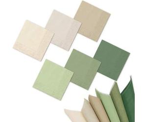 Shein 20/60/120 Piezas Servilletas de cóctel verde salvia de 2 capas, servilletas de papel de color verde salvia desnudo, blanco lechoso, marrón y verde, se
