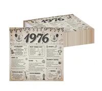 Shein 20 piezas/40 piezas/100 piezas Decoraciones de fiesta de cumpleaños 50th Vintage Periódico Volver en 1976 Papel Servilletas decorativas desechables Fe