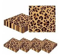Shein 20 piezas/40 piezas/60 piezas/100 piezas, Servilletas de papel desechables decorativas con estampado de leopardo para decoraciones de fiesta de la sel