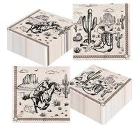 Shein 20 piezas/40 piezas/60 piezas/Set Servilletas de papel con tema vaquero, decoración de fiesta del oeste, servilletas desechables de almuerzo/cena con