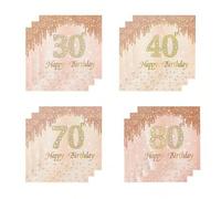 Shein 20 piezas/bolsa Suministros desechables para fiesta con temática de edad, con destellos de piedras rhinestone en color dorado rosa para fiestas de cum