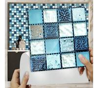Shein 20 piezas de adhesivos de azulejos de mosaico, calcomanías de pared de PVC grueso, resistentes al agua y al aceite, adecuados para baño, salpicadero d
